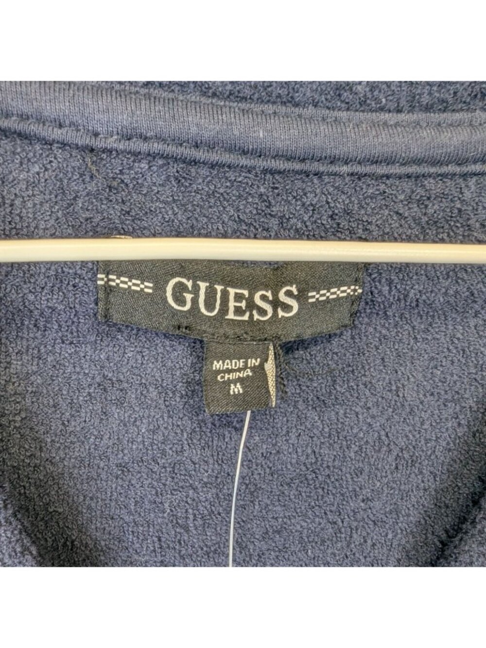 GUESS Womens Medium Navy Blue Fleece Varsity Cardigan Raquelle Button NWT - Picture 6 of 8